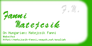 fanni matejcsik business card